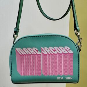 Marc Jacobs Playback Layers Logo Crossbody Purse Teal Pink 80s 90s Retro Barbie